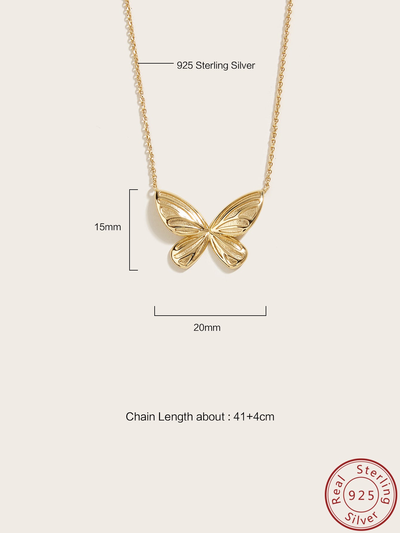 Silver plated 14k Gold Butterfly Necklace