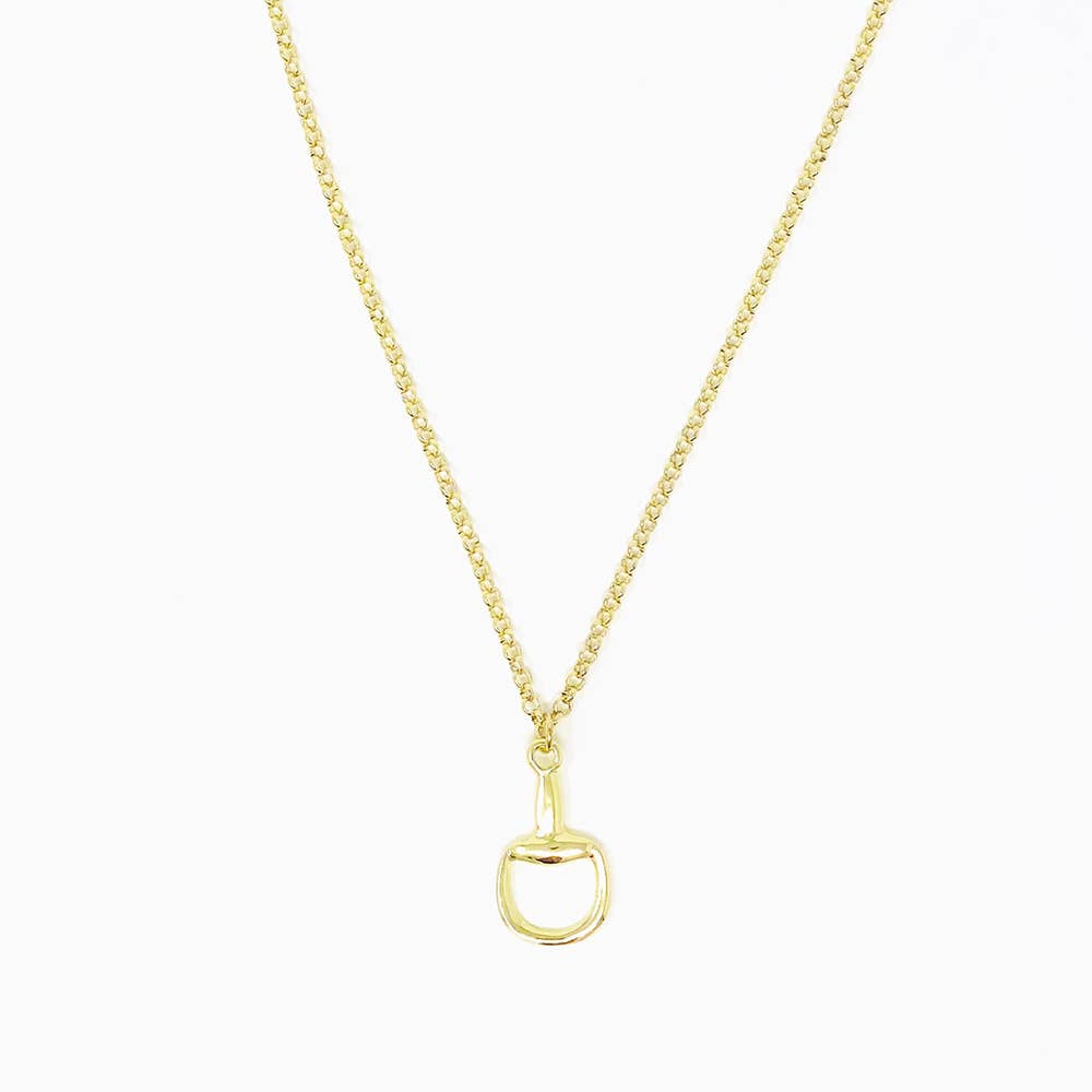 Long Necklace  - Derby Bit Charm: Gold