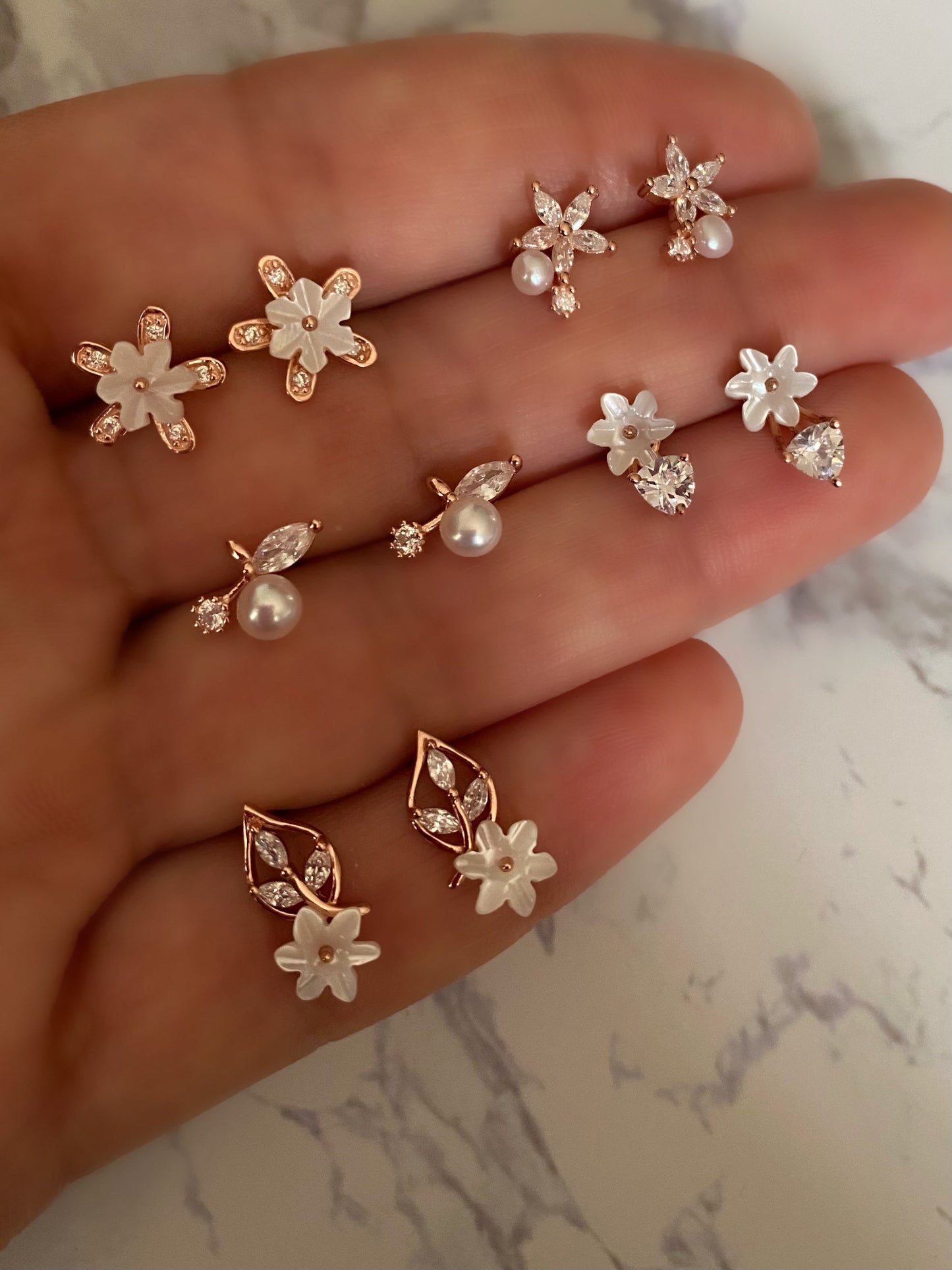 Studs with Spring flowers