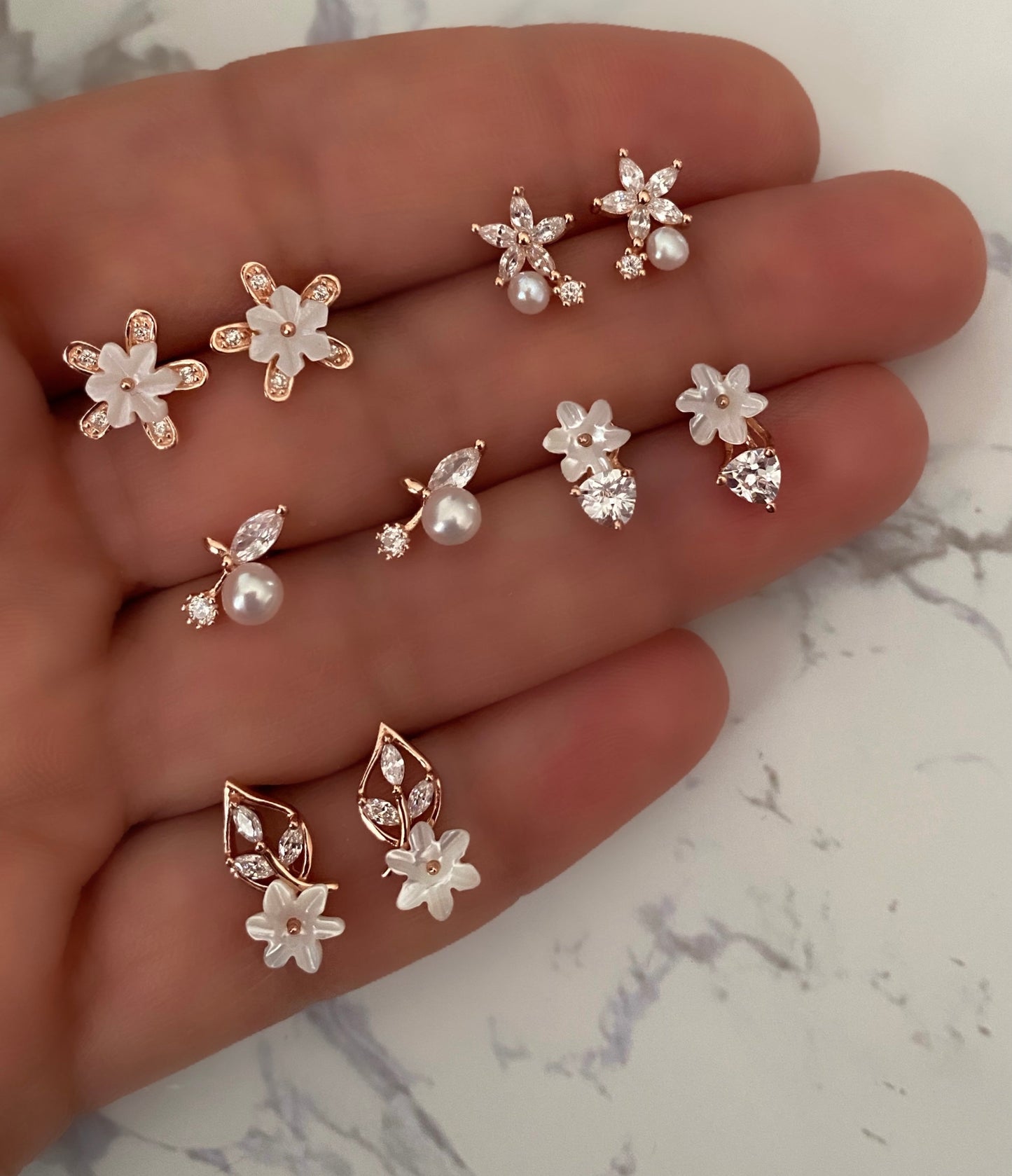 Studs with Spring flowers