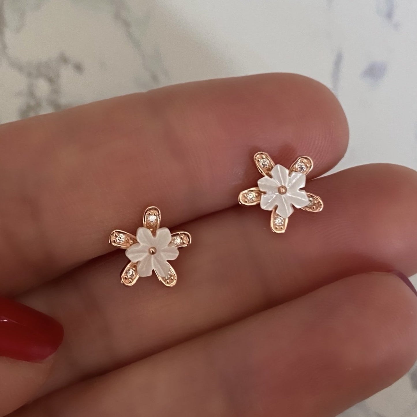 Studs with Spring flowers