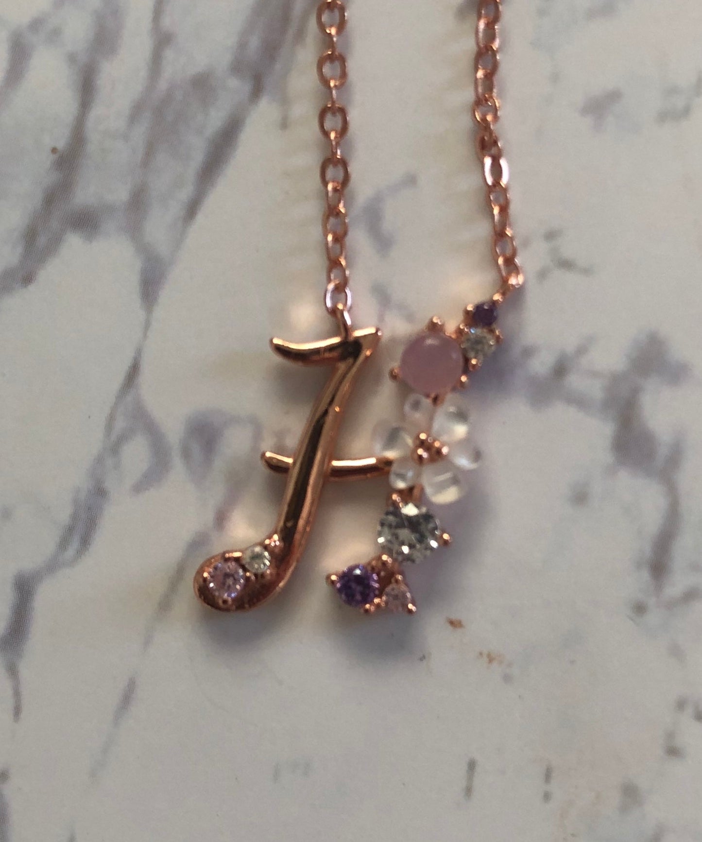 Spring letters- Initials - Rose gold plated silver