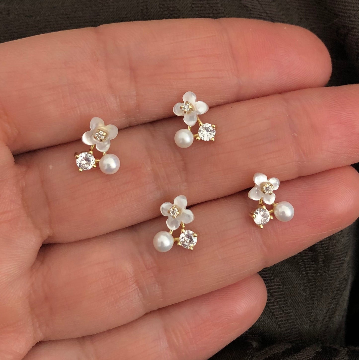 Studs with Spring flowers