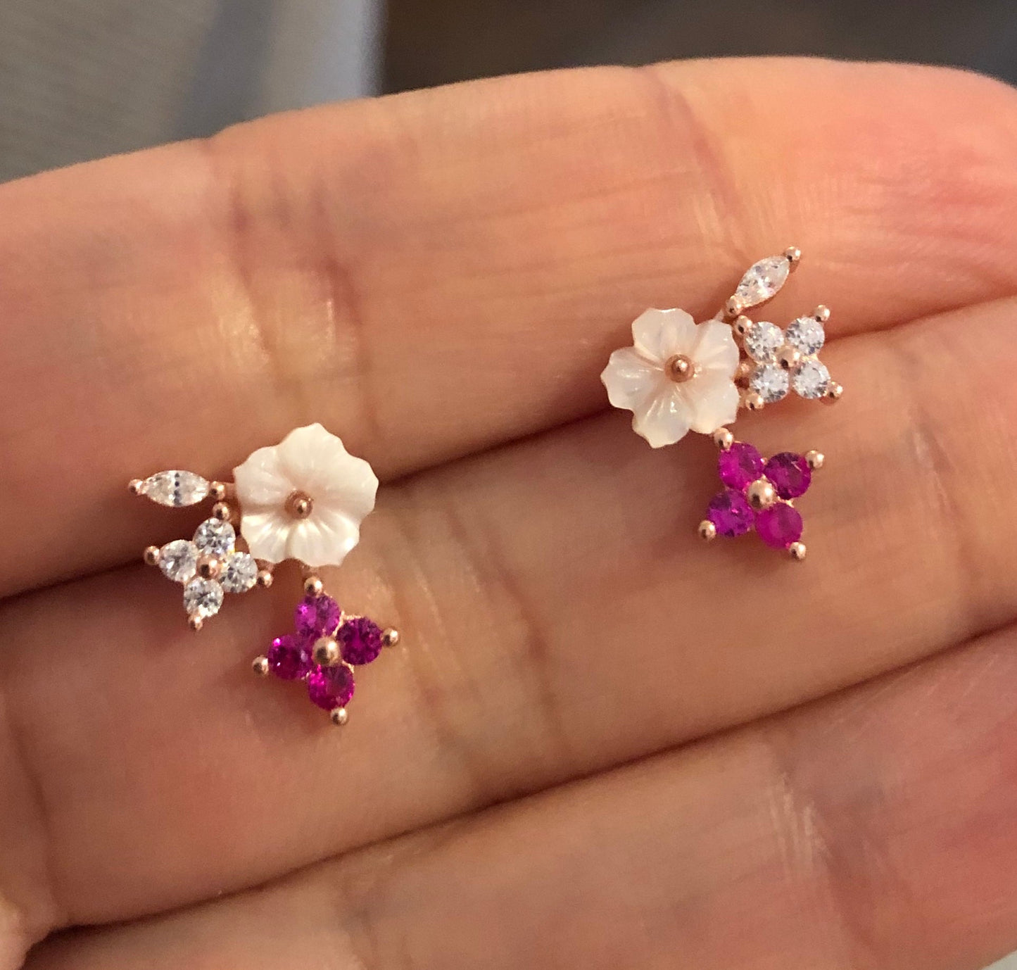 Studs with Spring flowers