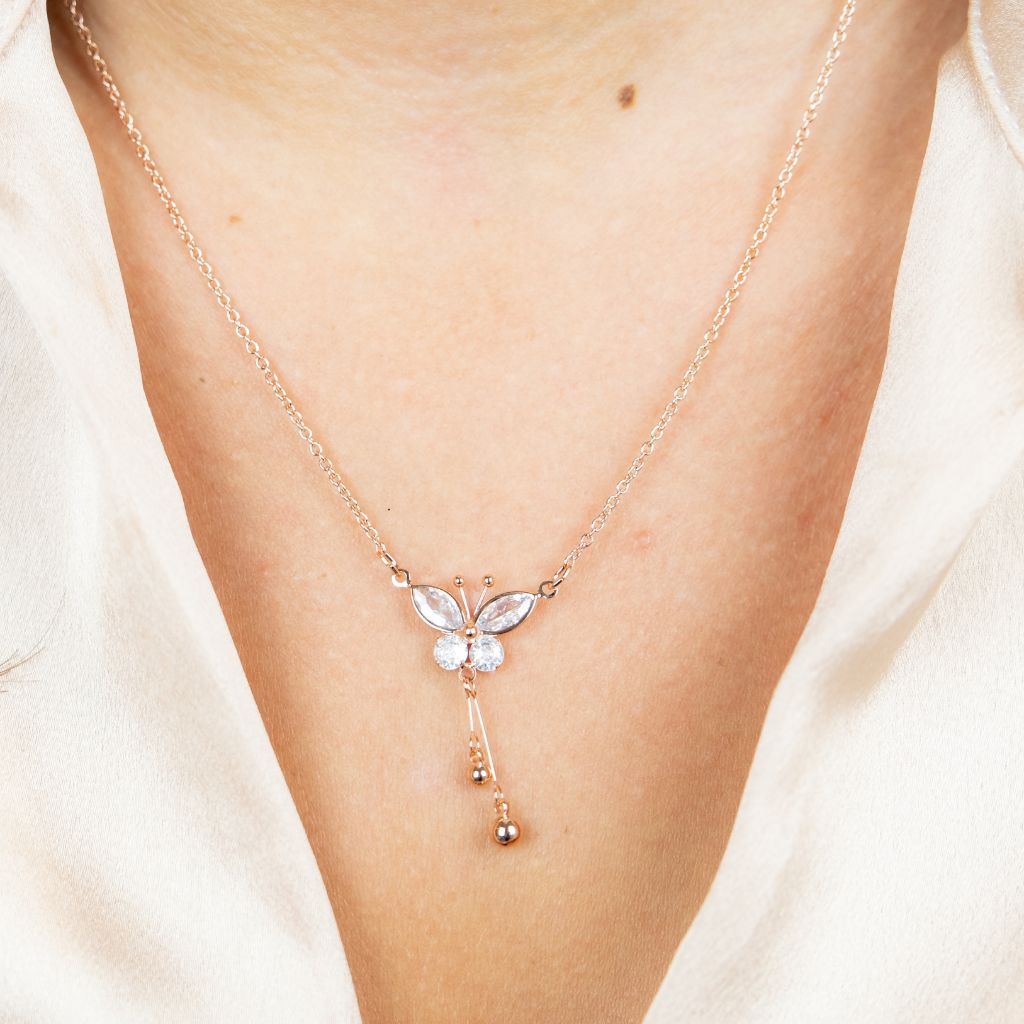 Butterly Crystal Pendant Animal Necklace