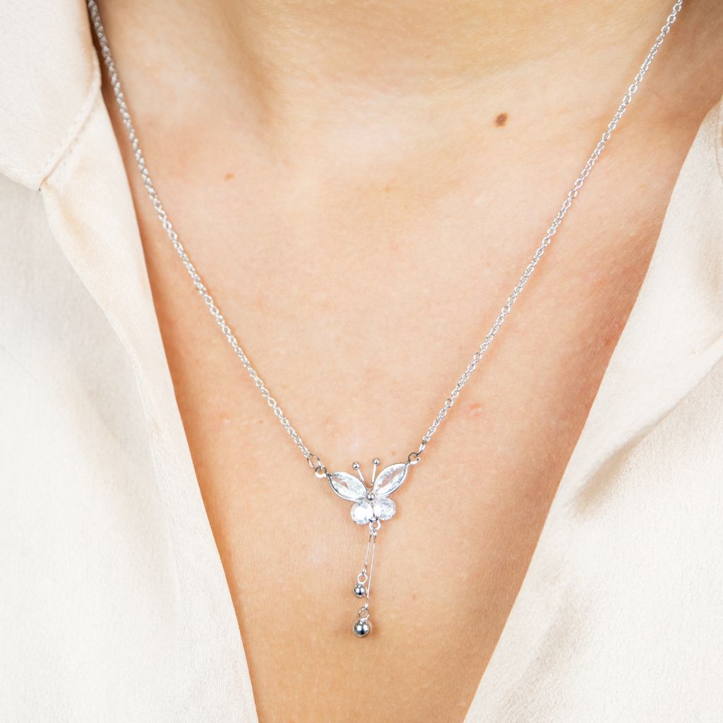 Butterly Crystal Pendant Animal Necklace