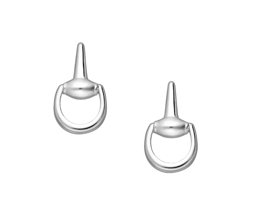 Sterling Silver Horse Snaffle Push-Back Earrings