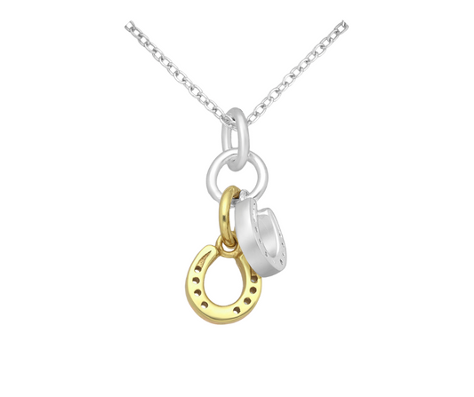 Sterling Silver Horseshoe Pendant, Plated with 1 Micron 14K Yellow Gold