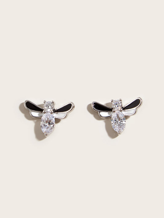 Silver Bee Stud Earrings