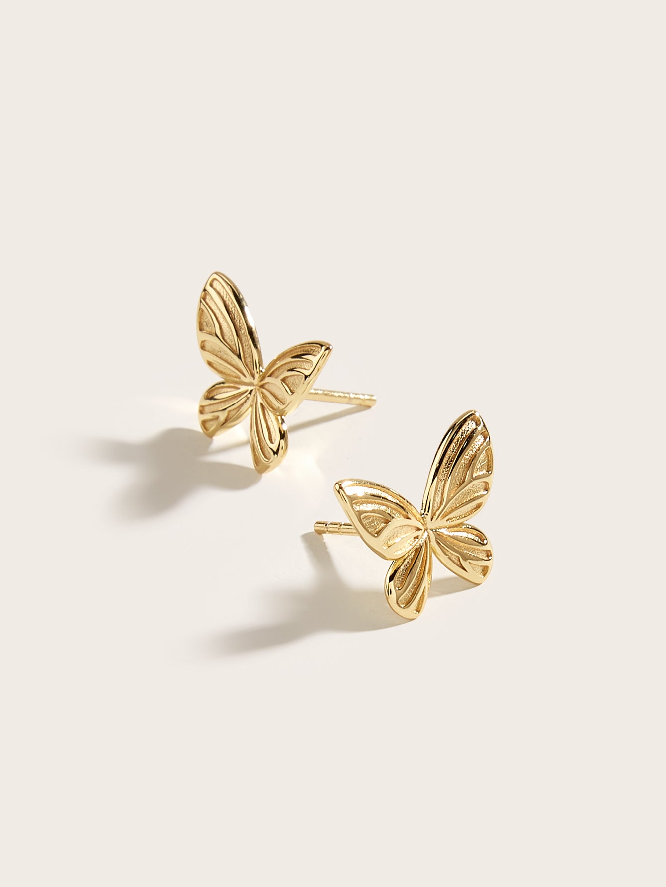 Sterling silver plated with 14k gold Butterfly Earrings