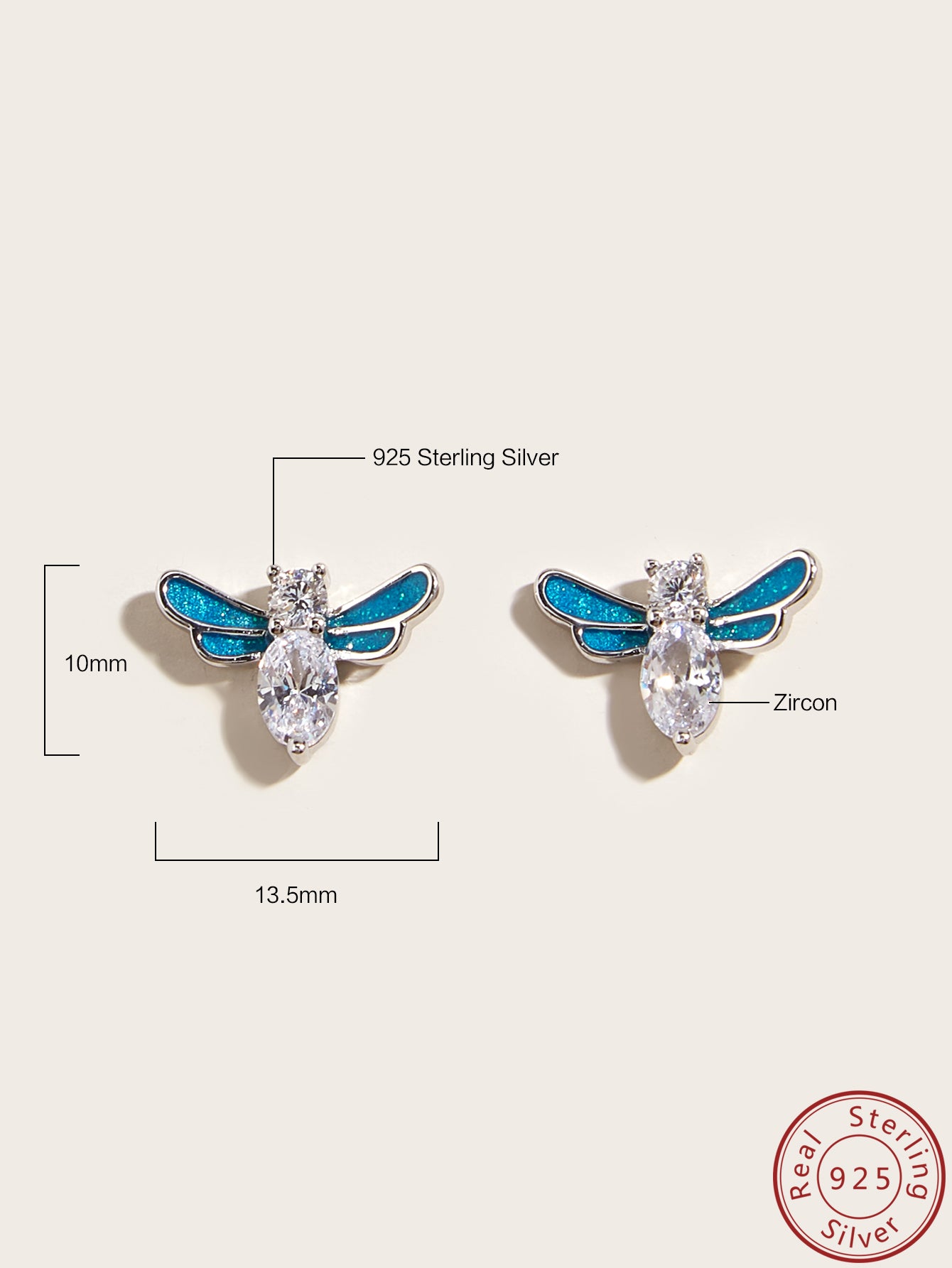 Silver Bee Stud Earrings