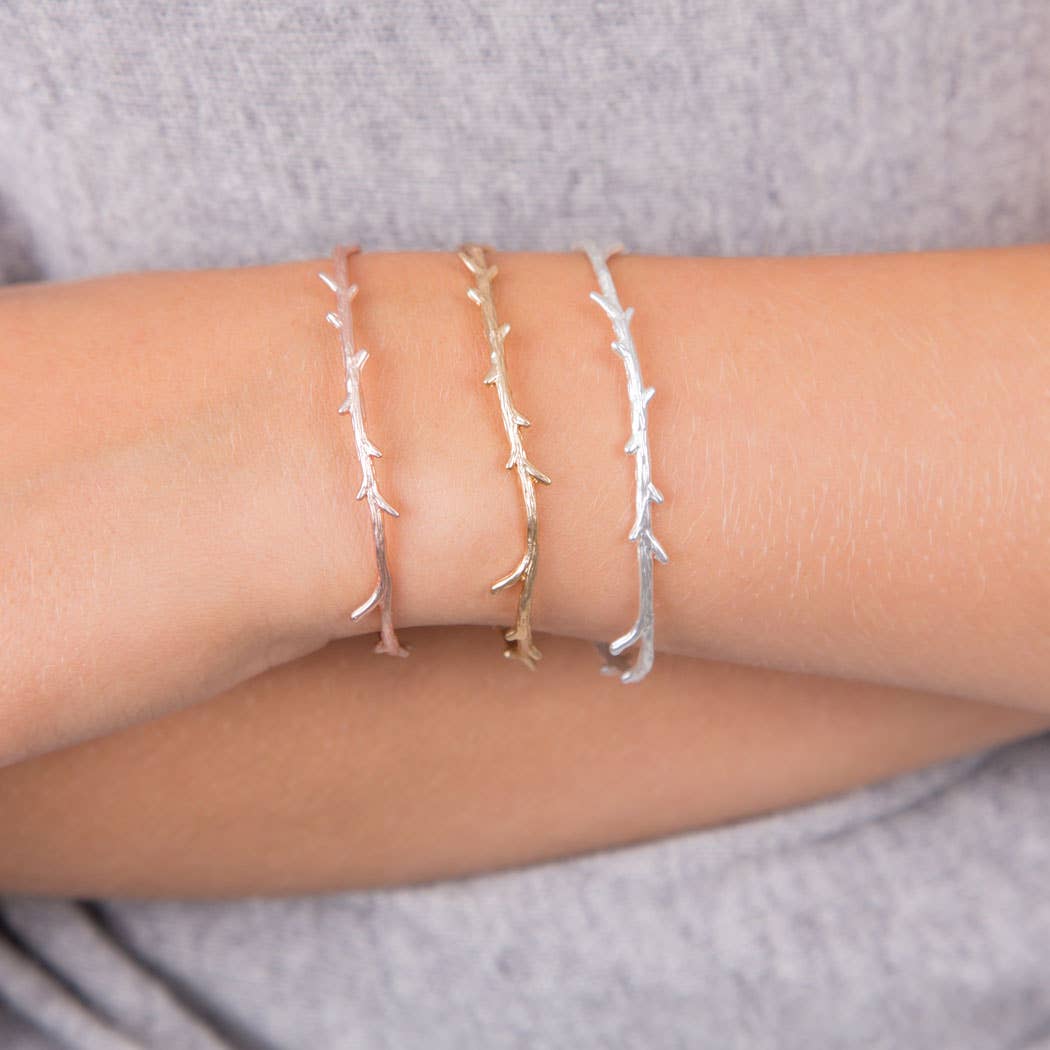 Twig Bangle Matte: Silver