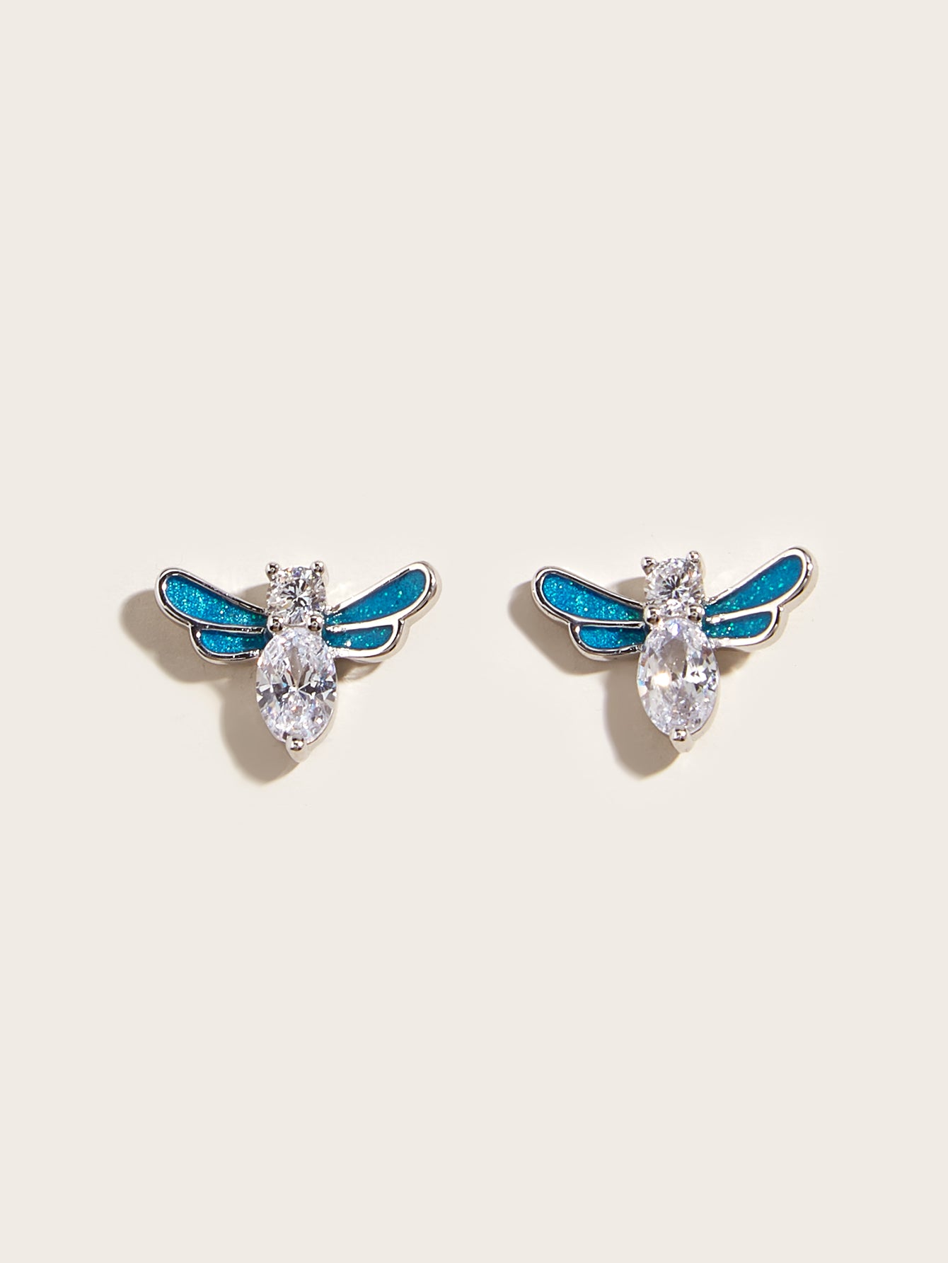 Silver Bee Stud Earrings