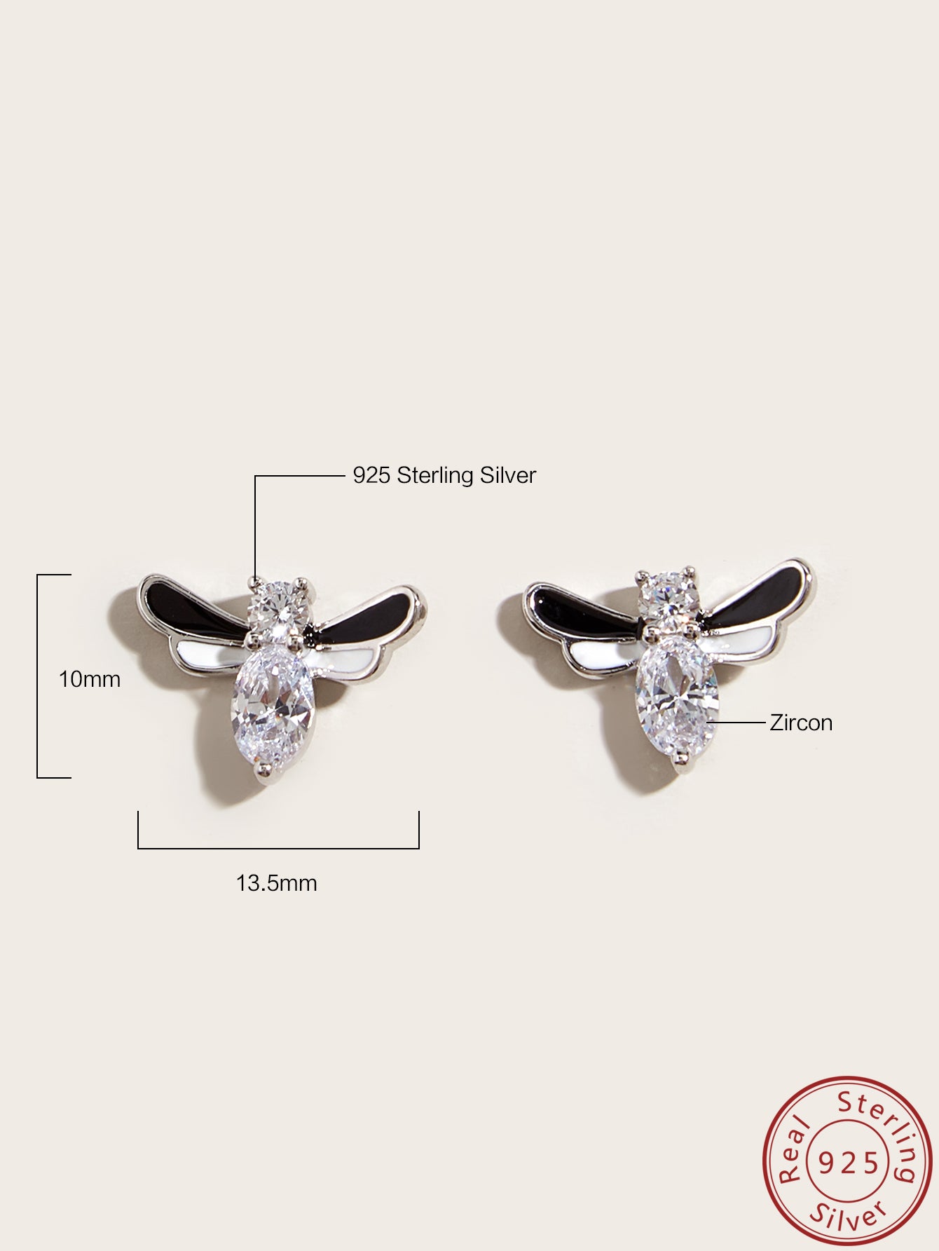 Silver Bee Stud Earrings